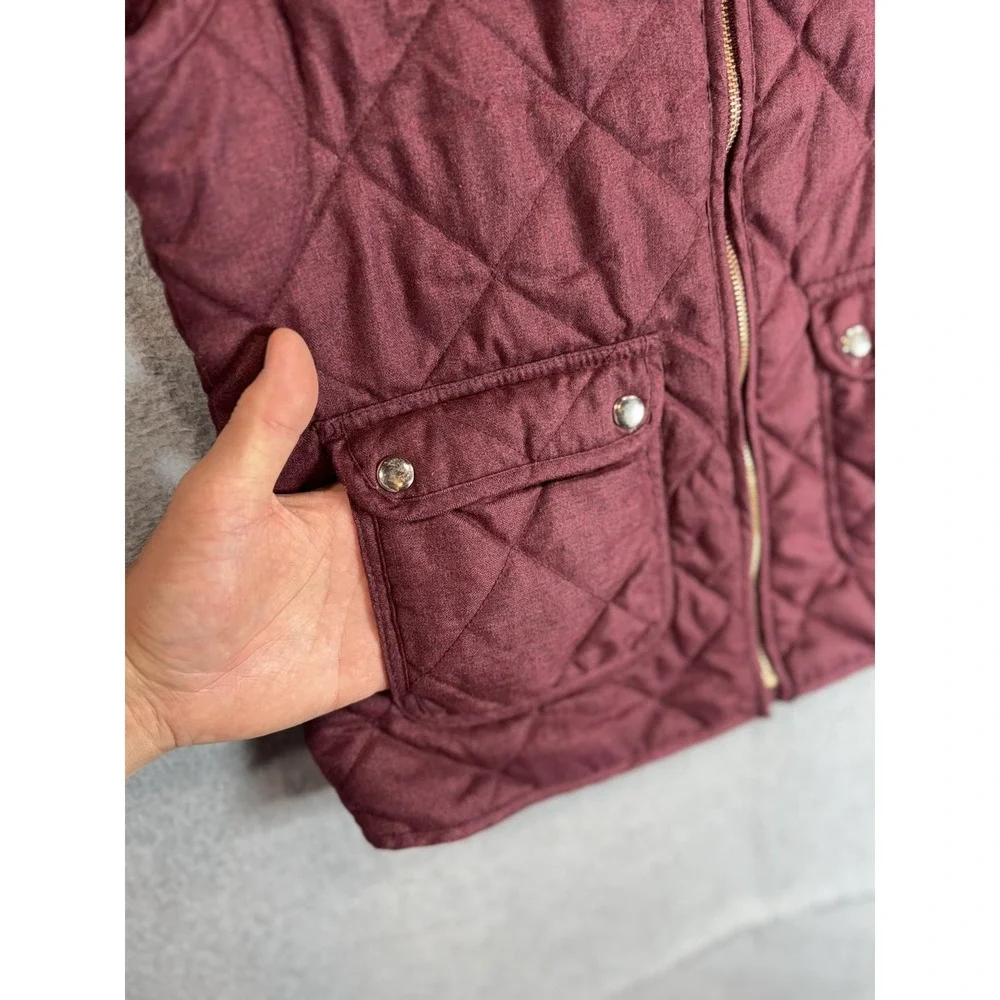 Thread & Supply Quilted Vest Womens Small Sleeveless Full Zip Pockets